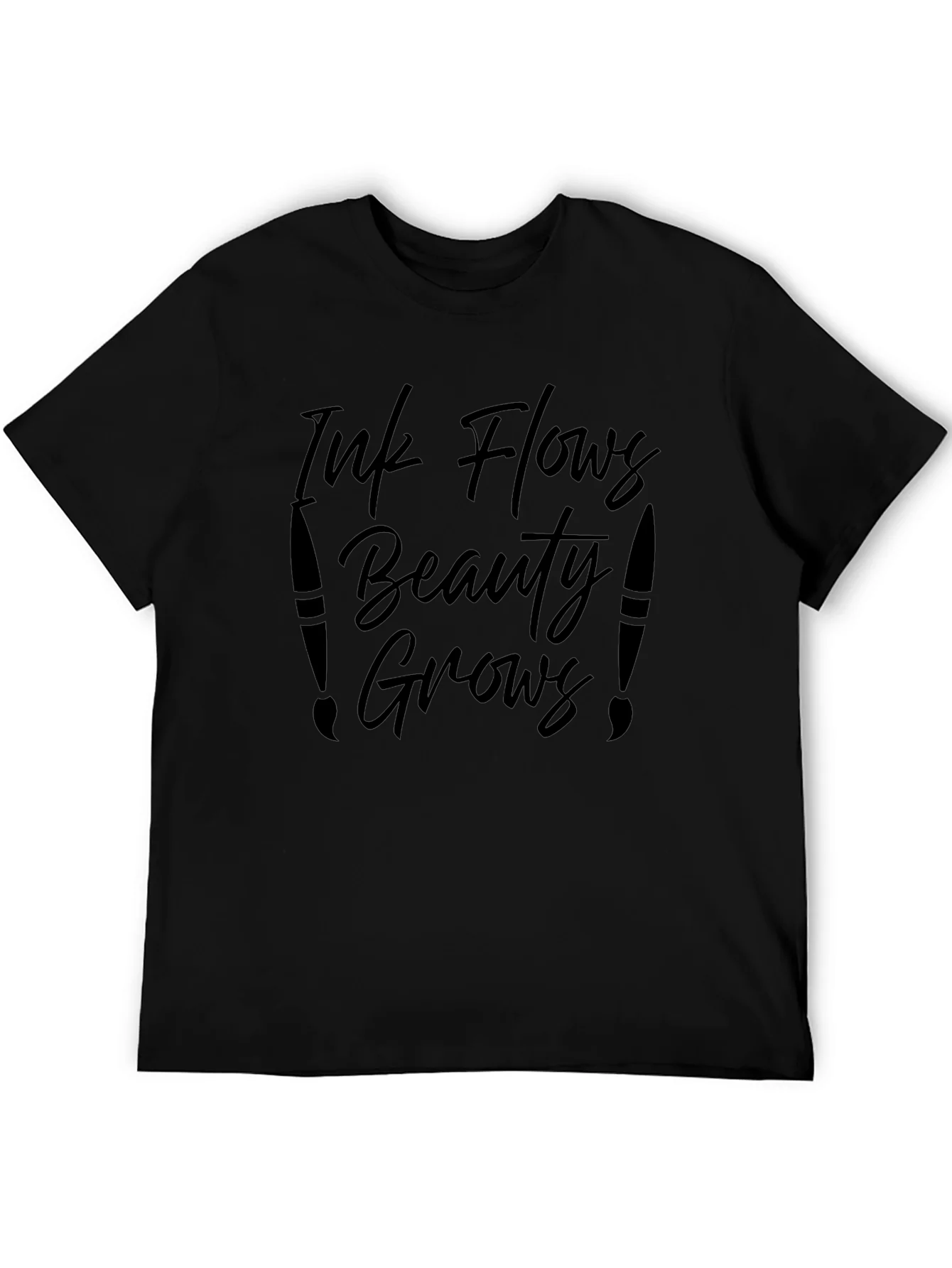 Camiseta Negra Ink Flows Beauty Grows