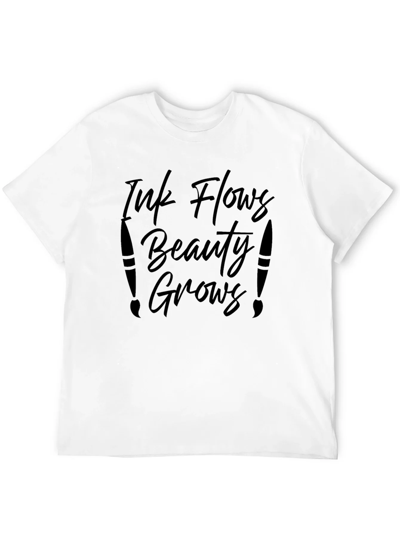 Camiseta Negra Ink Flows Beauty Grows