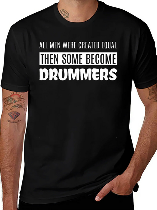 Camiseta Negra con Texto Divertido para Bateristas