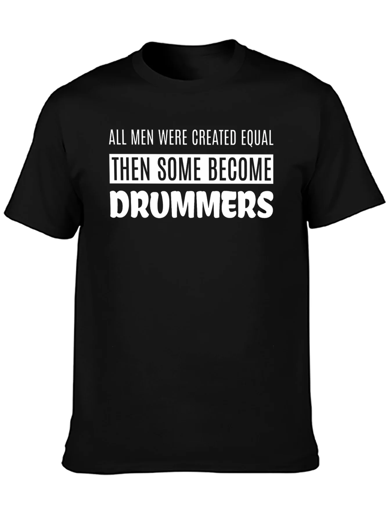 Camiseta Negra con Texto Divertido para Bateristas