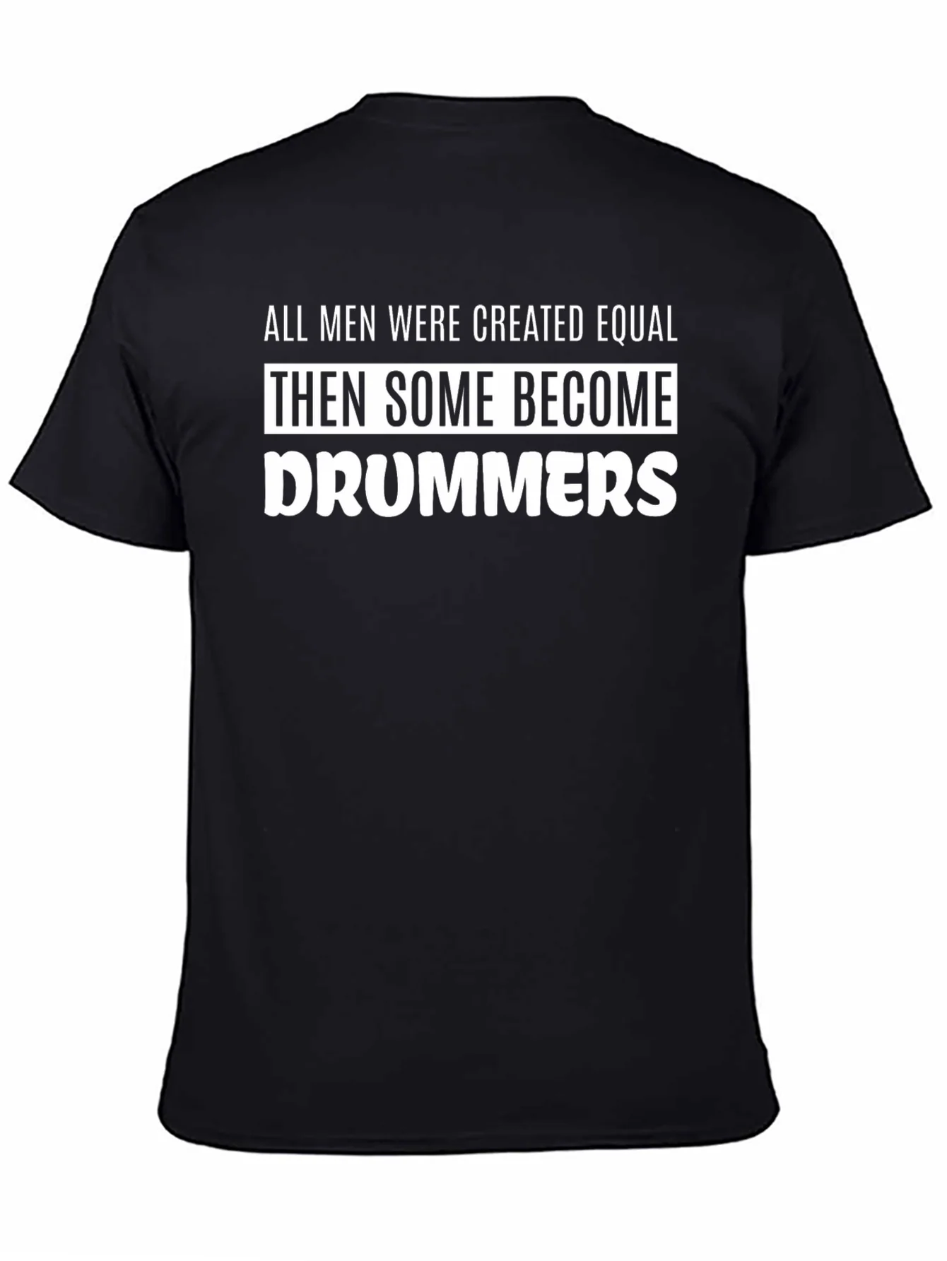 Camiseta Negra con Texto Divertido para Bateristas