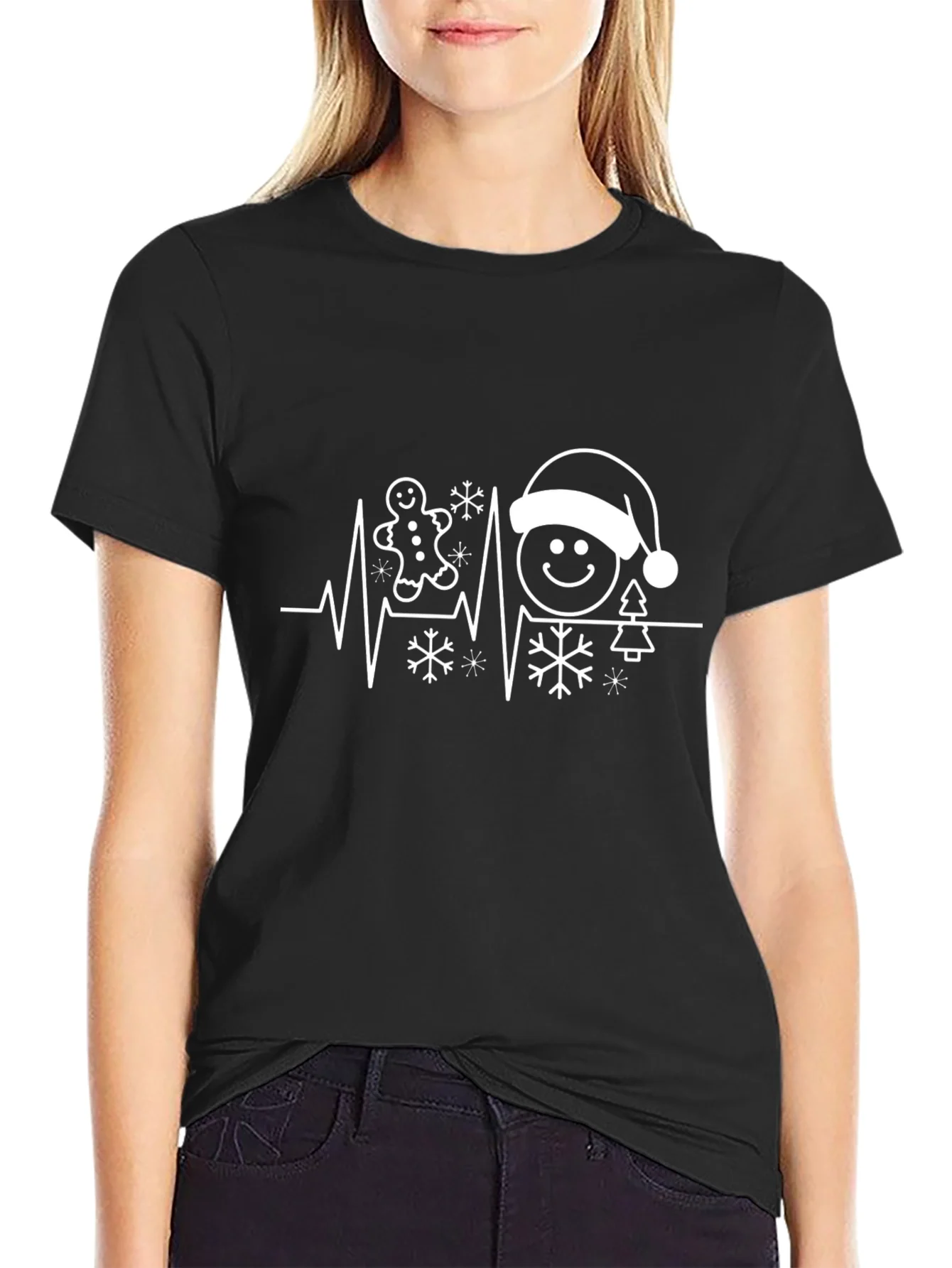 Camiseta Negra con Dise?o Navide?o de Latido