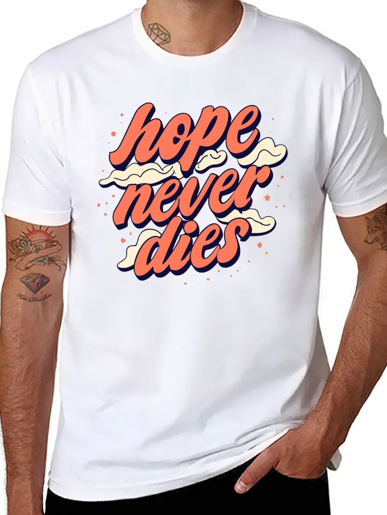 Camiseta Negra La Esperanza Nunca Muere Dise?o Original