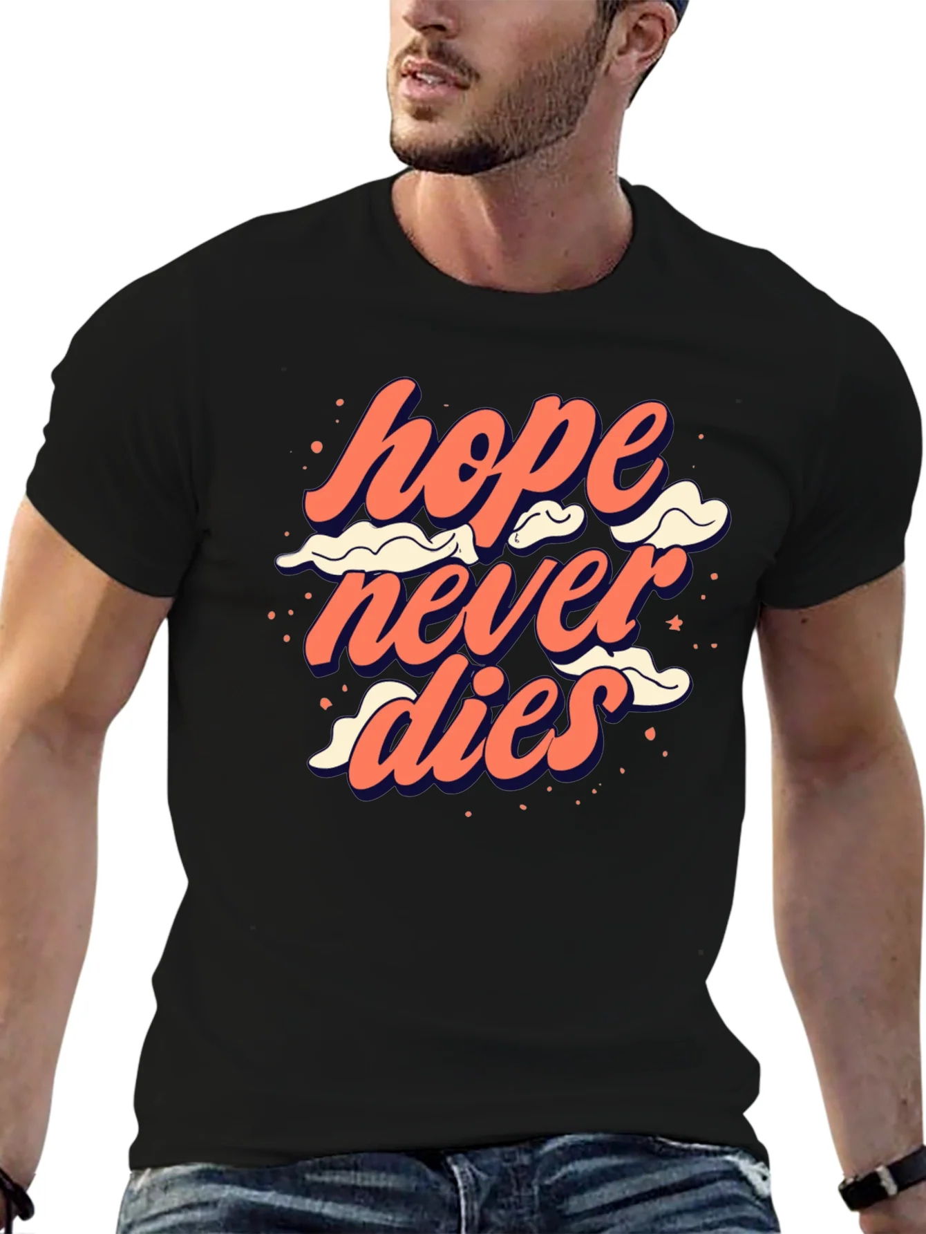 Camiseta Negra La Esperanza Nunca Muere Dise?o Original