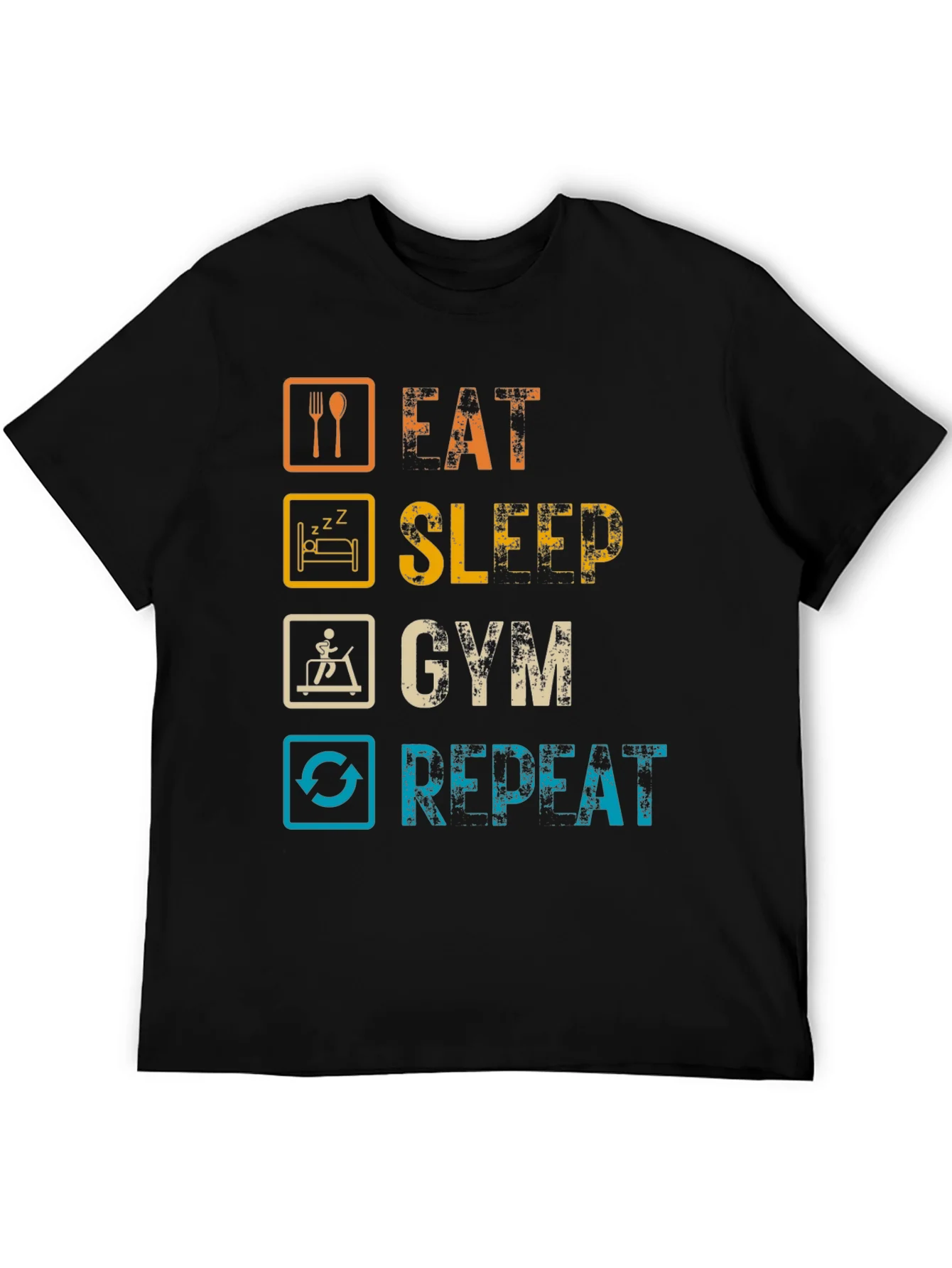 Camiseta Fitness: Comer Dormir Gym Repetir