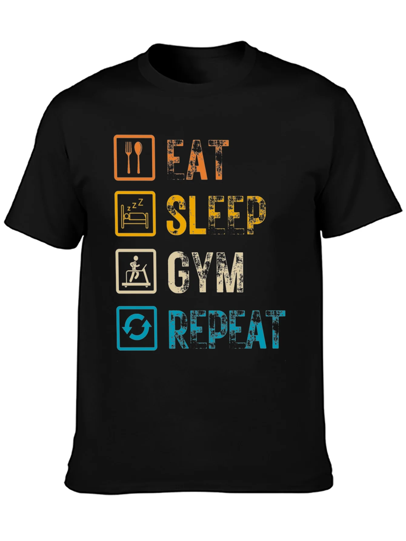 Camiseta Fitness: Comer Dormir Gym Repetir