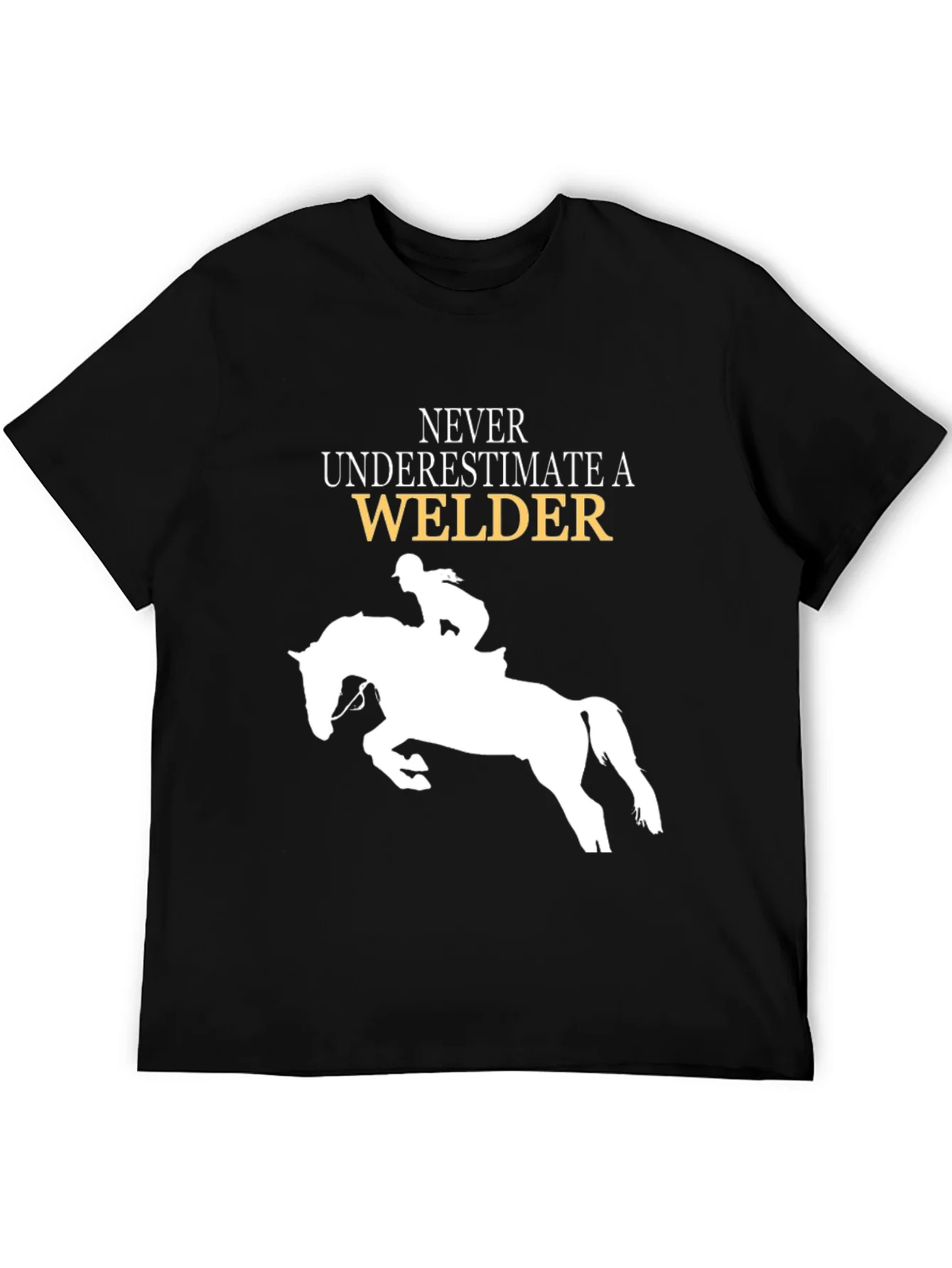 Camiseta Negra Nunca Subestimes a Un Soldador