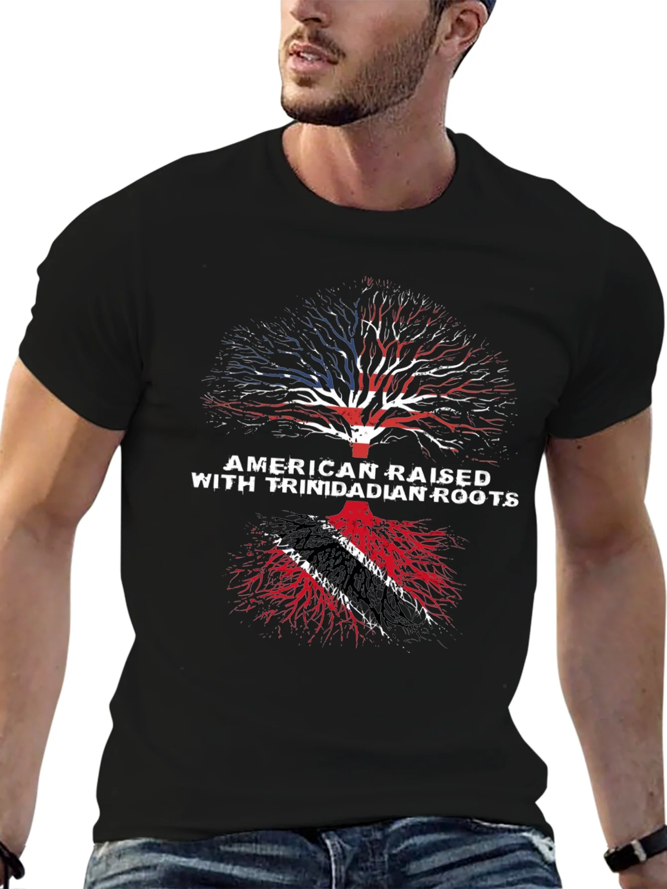 Camiseta Hombre Americano Ra¨ªces Trinidad
