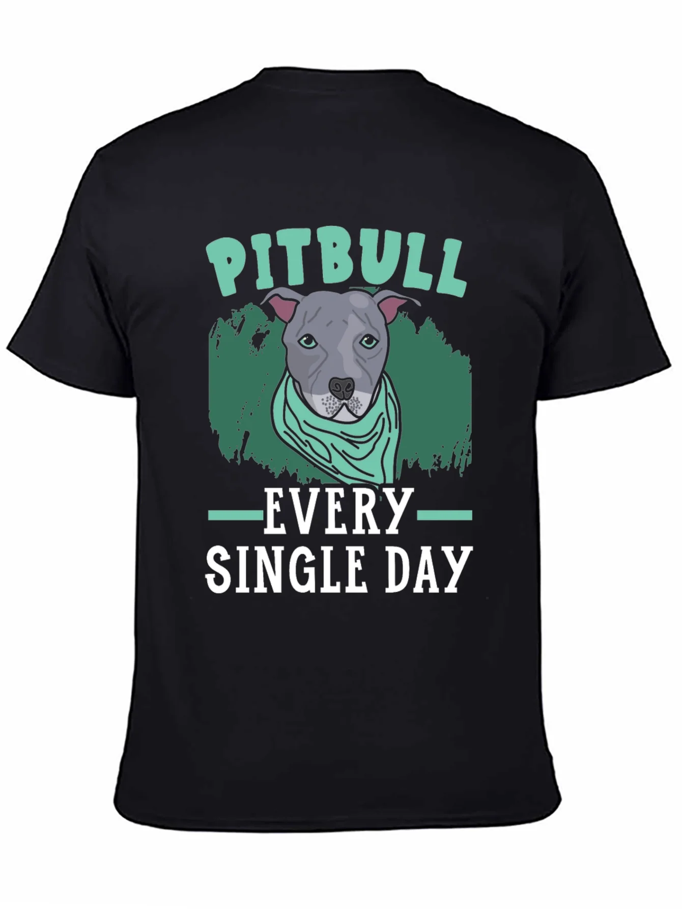 Camiseta Negra con Dise?o de Pitbull
