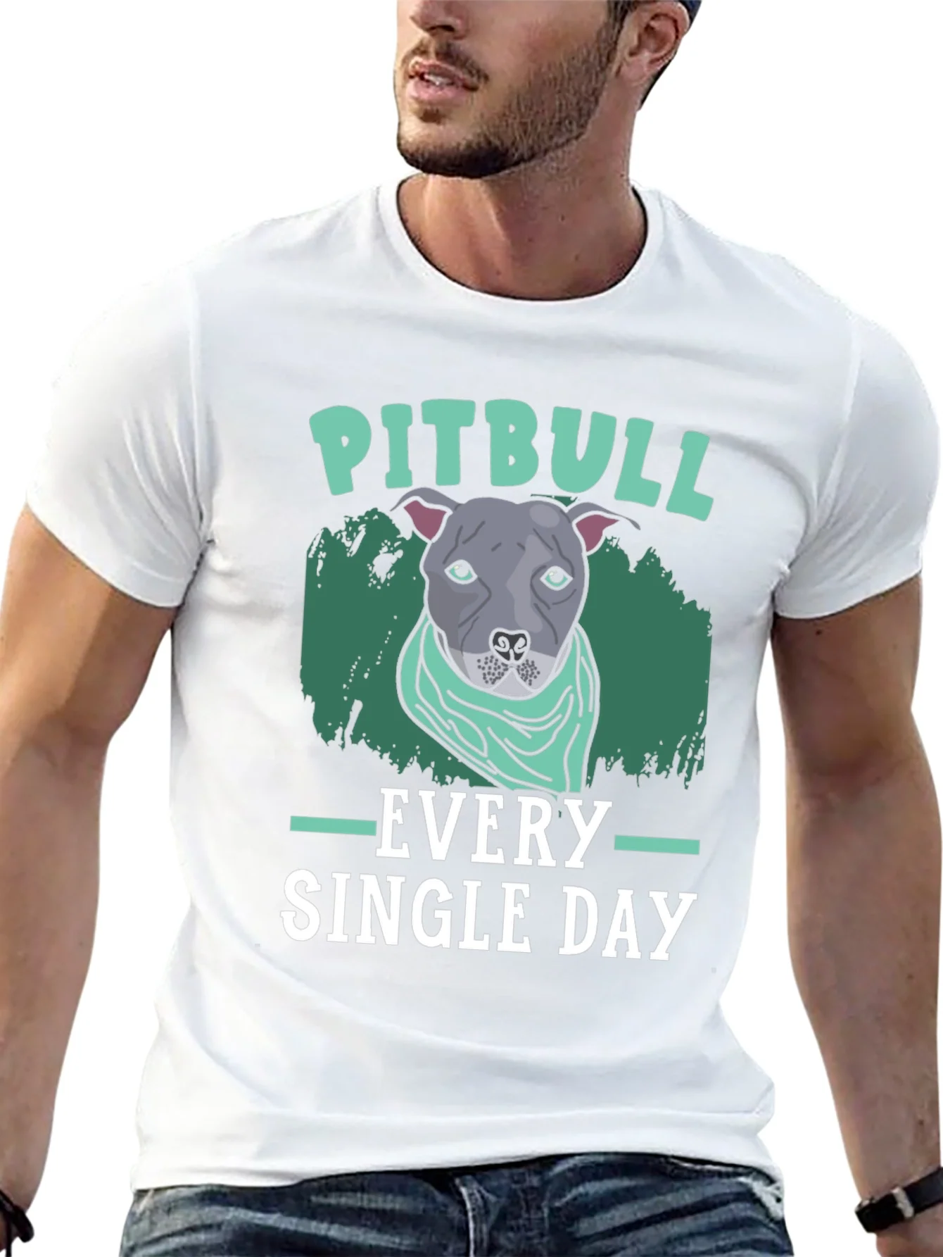 Camiseta Negra con Dise?o de Pitbull