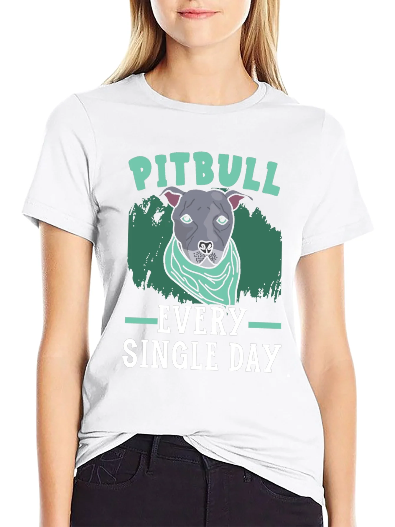 Camiseta Negra con Dise?o de Pitbull