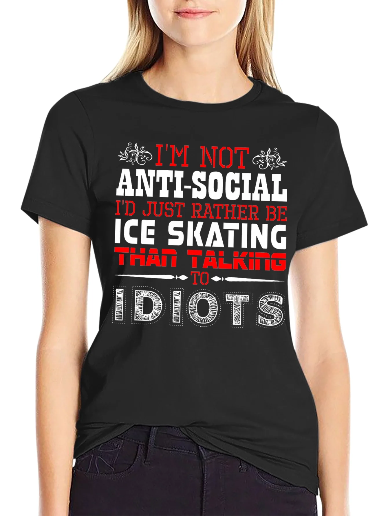 Rebbecca Ice Skating Anti-Social T-Shirt