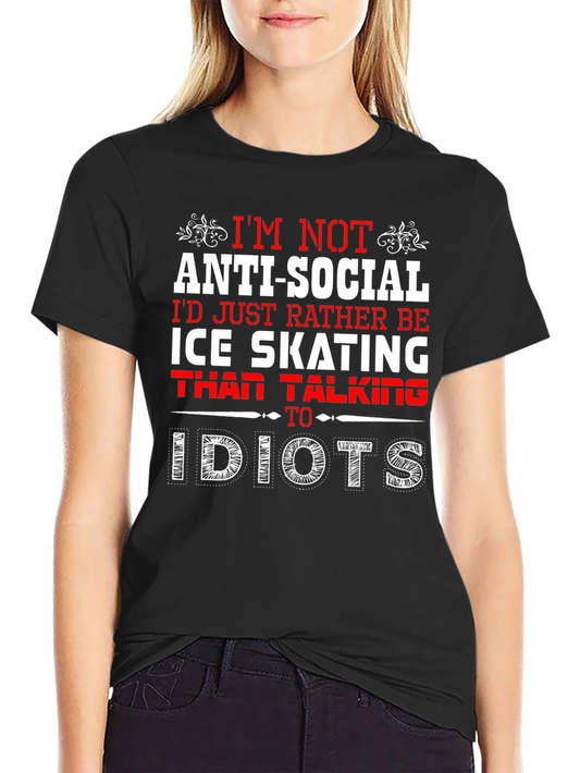 Rebbecca Ice Skating Anti-Social T-Shirt