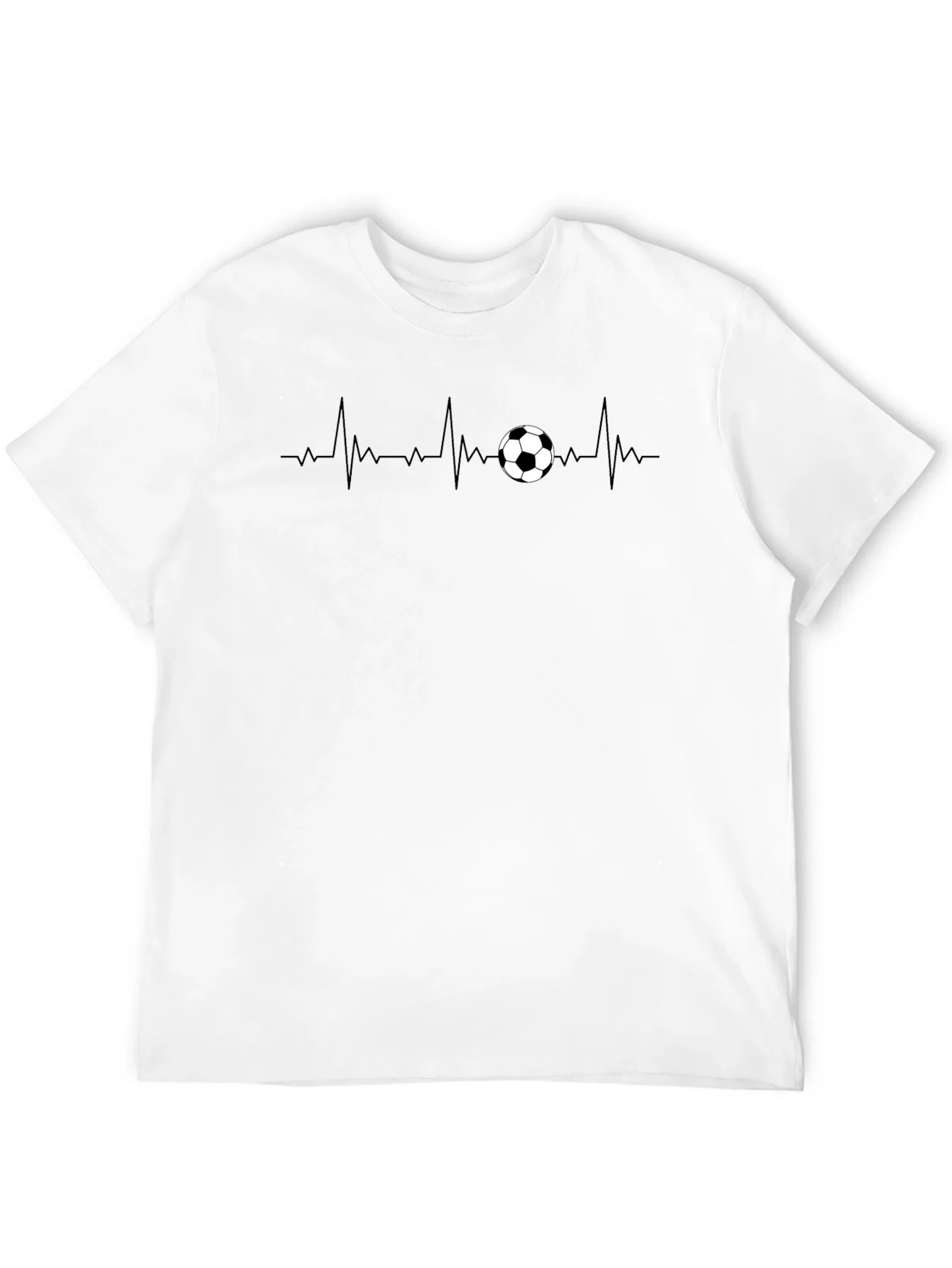 Camiseta Negra con Dise?o de Latido de F¨²tbol