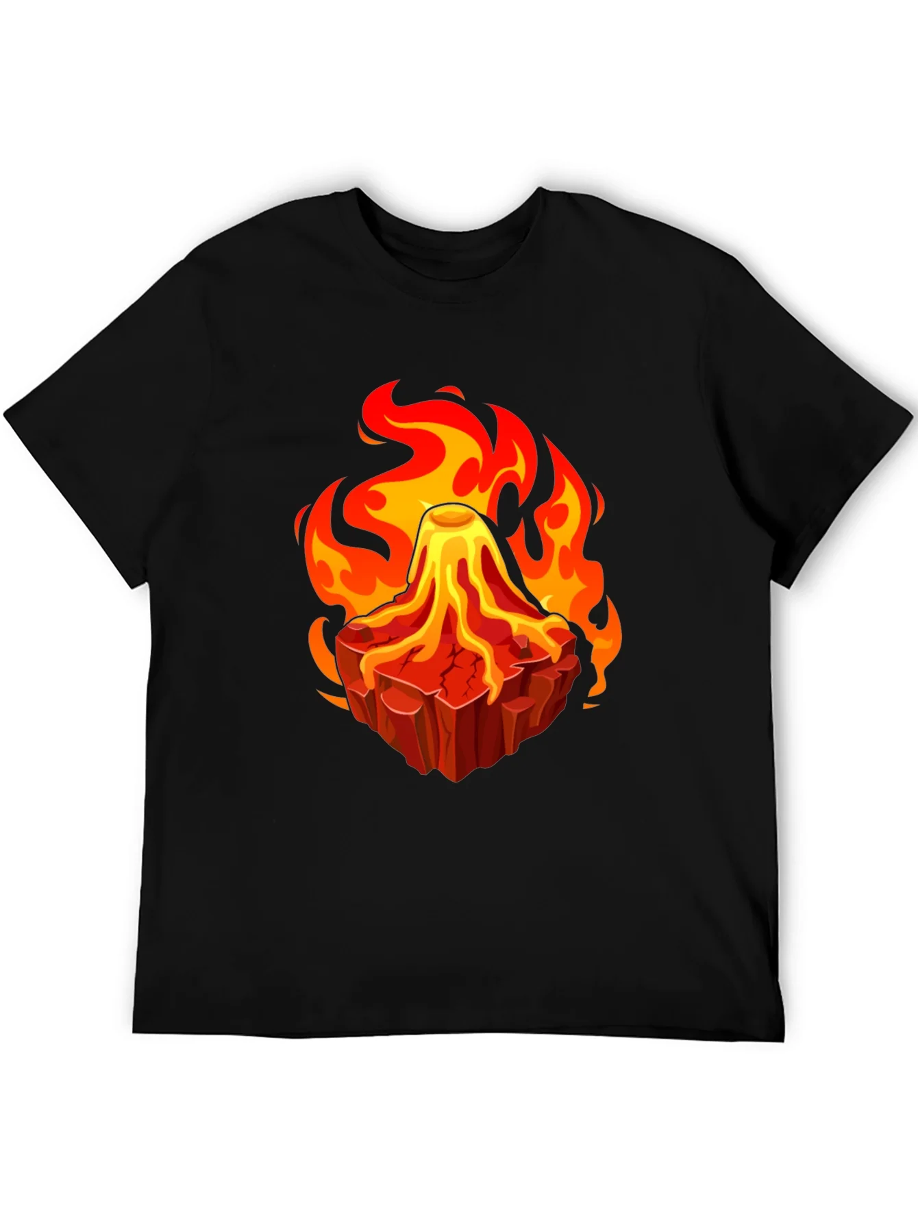 Rebbecca Volcano Lava Flames Graphic T-Shirt - Unique Design