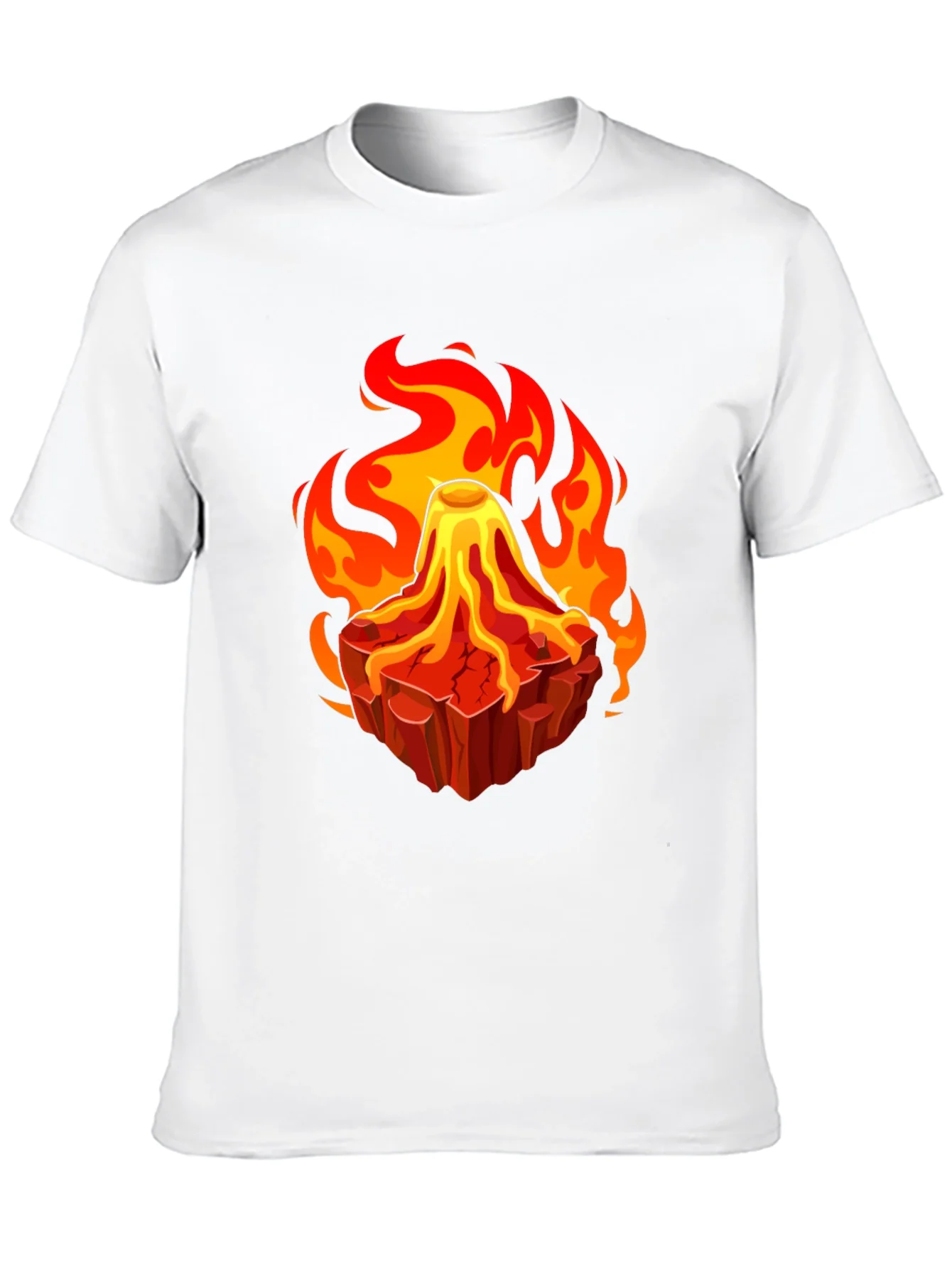 Rebbecca Volcano Lava Flames Graphic T-Shirt - Unique Design