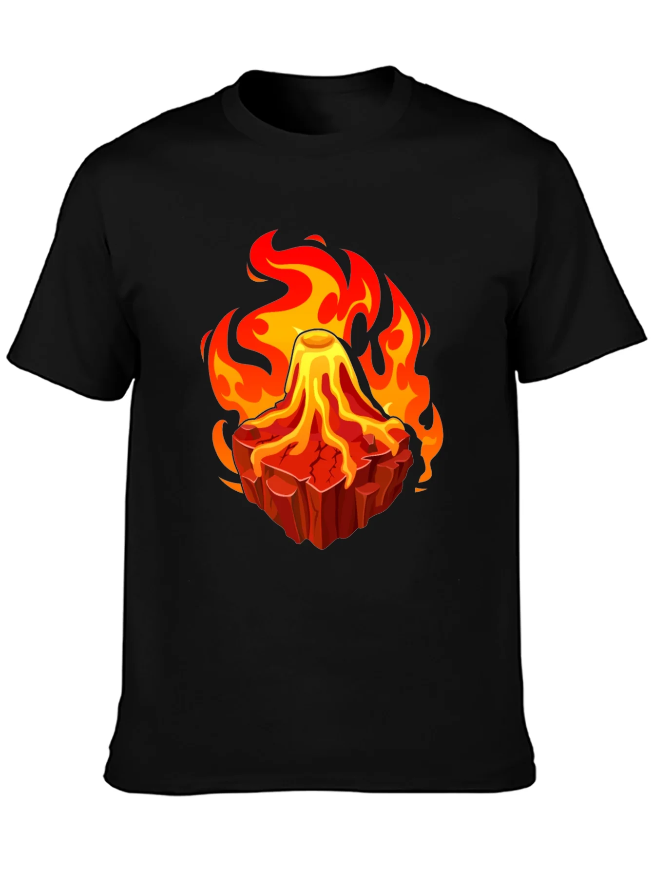 Rebbecca Volcano Lava Flames Graphic T-Shirt - Unique Design
