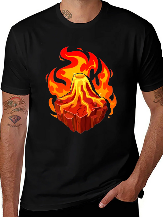 Rebbecca Volcano Lava Flames Graphic T-Shirt - Unique Design