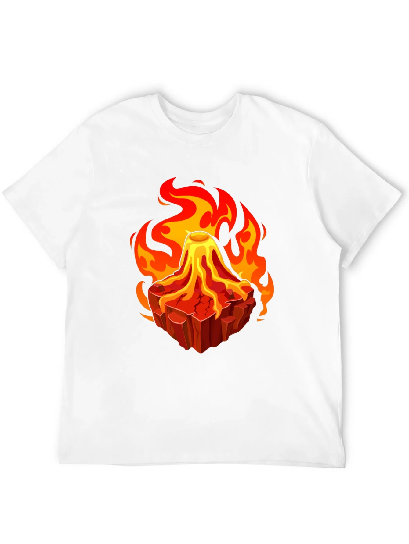 Rebbecca Volcano Lava Flames Graphic T-Shirt - Unique Design