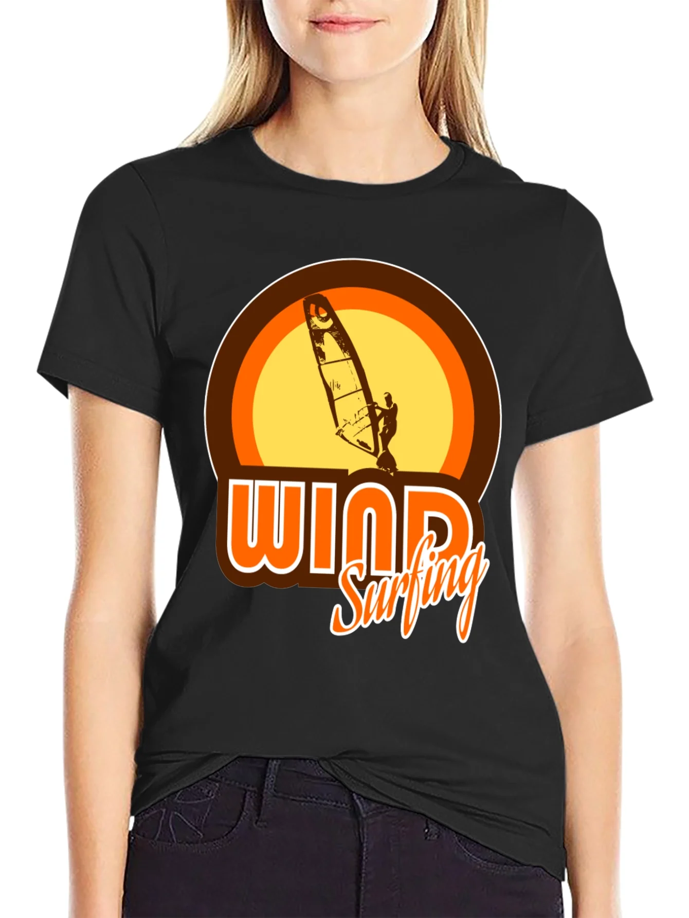 Rebbecca Windsurfing Graphic Tee - Retro Style T-Shirt