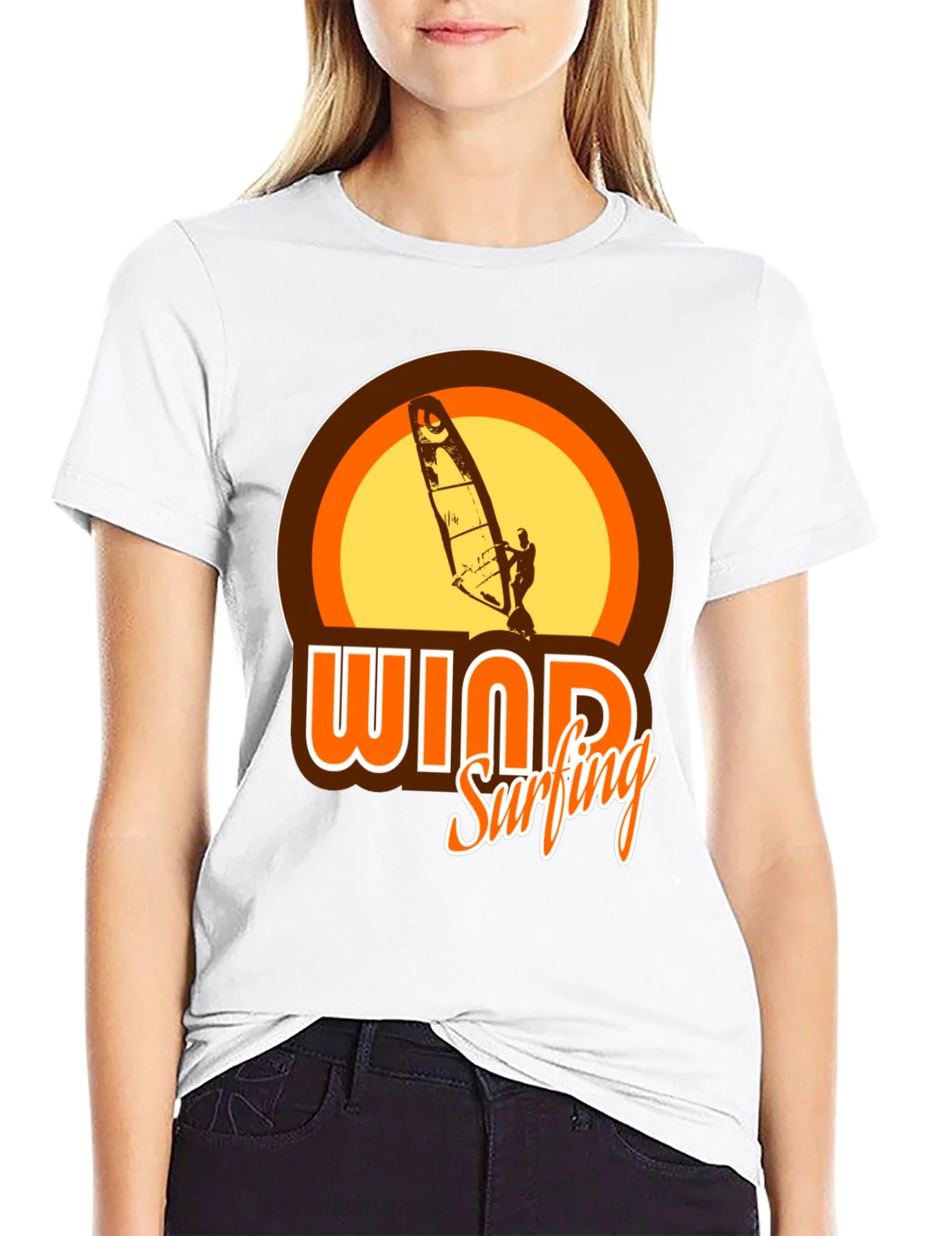 Rebbecca Windsurfing Graphic Tee - Retro Style T-Shirt