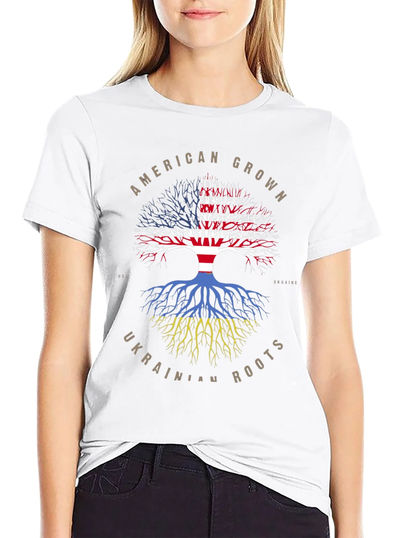 Camiseta Ra¨ªces Americanas y Ucranianas