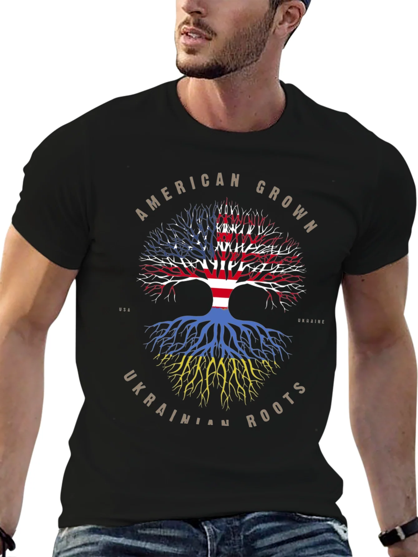 Camiseta Ra¨ªces Americanas y Ucranianas