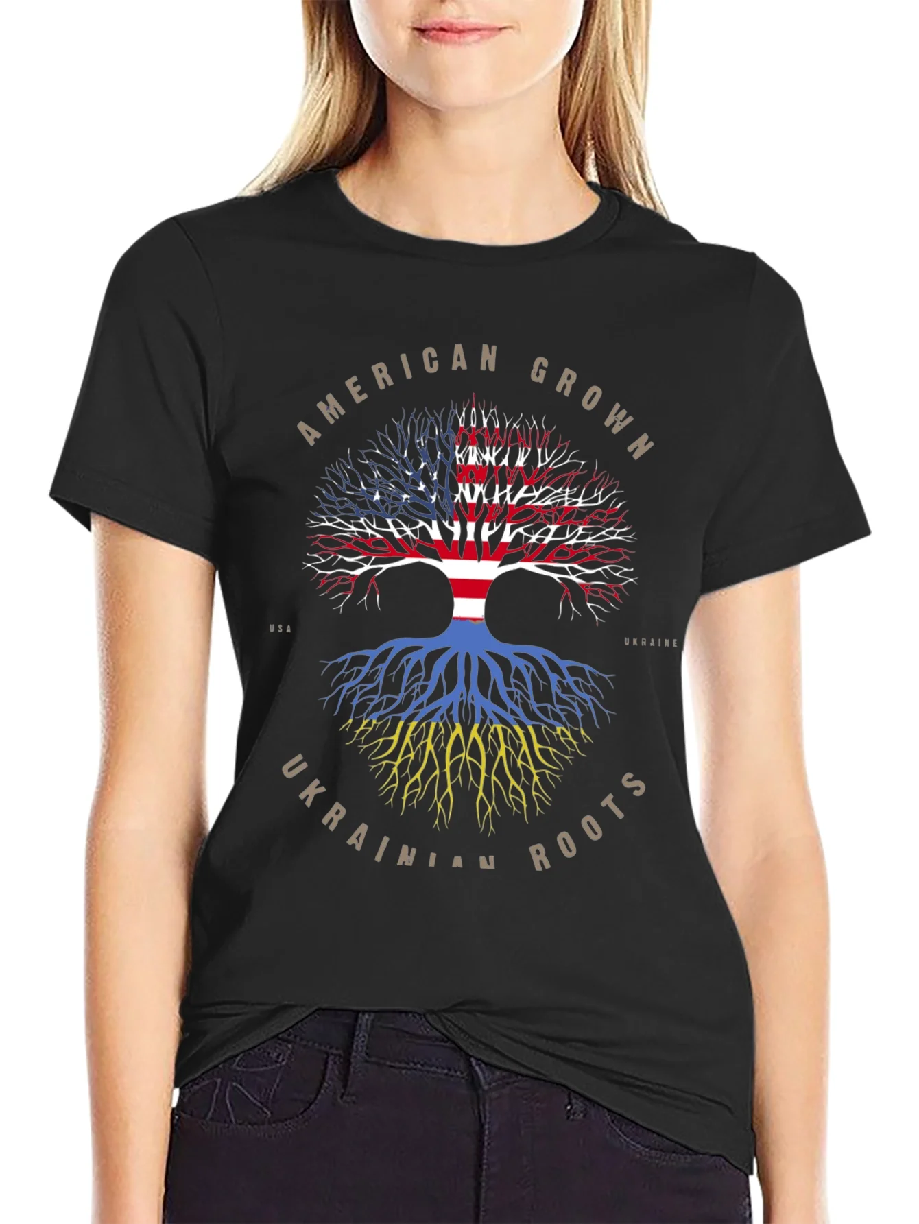 Camiseta Ra¨ªces Americanas y Ucranianas