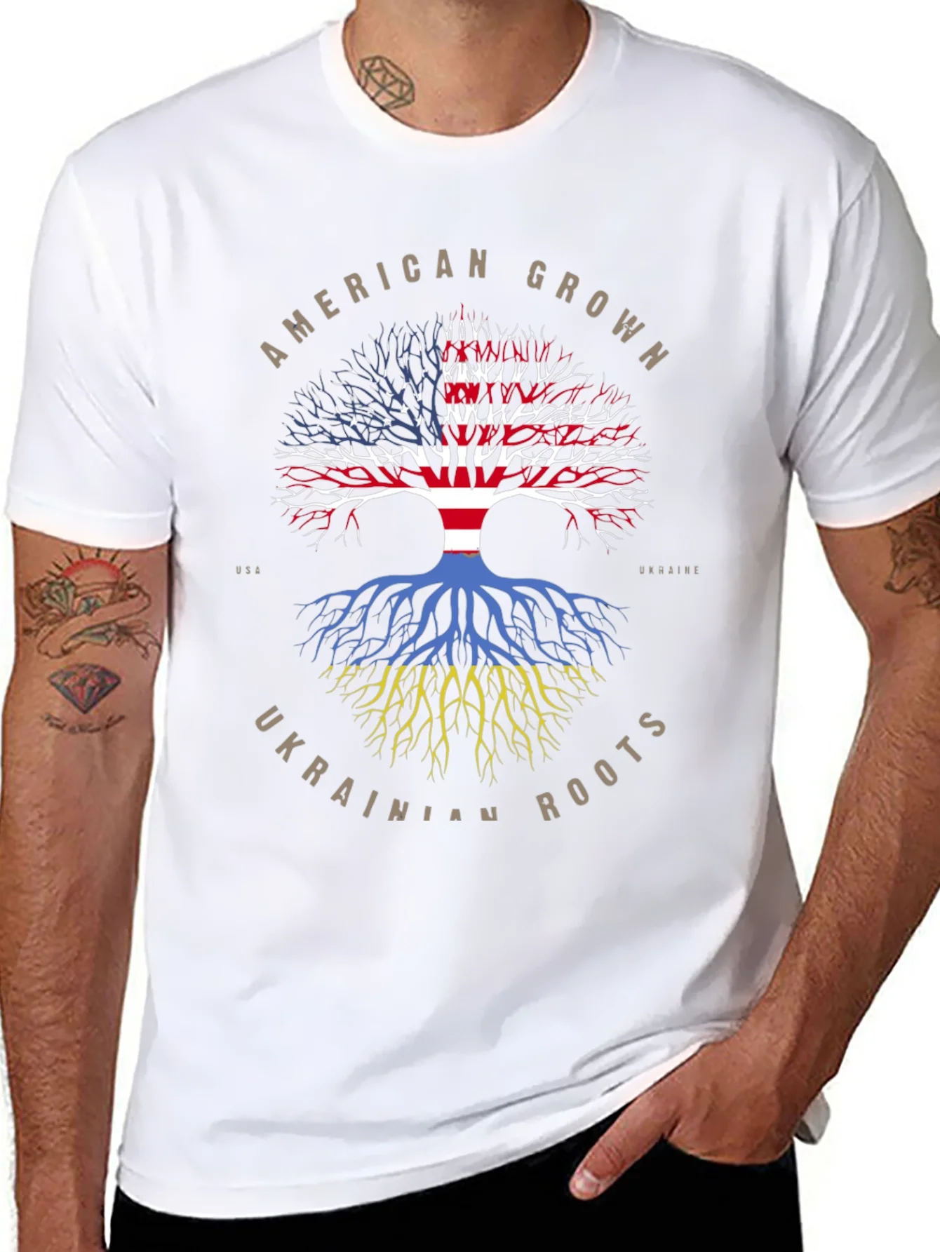 Camiseta Ra¨ªces Americanas y Ucranianas