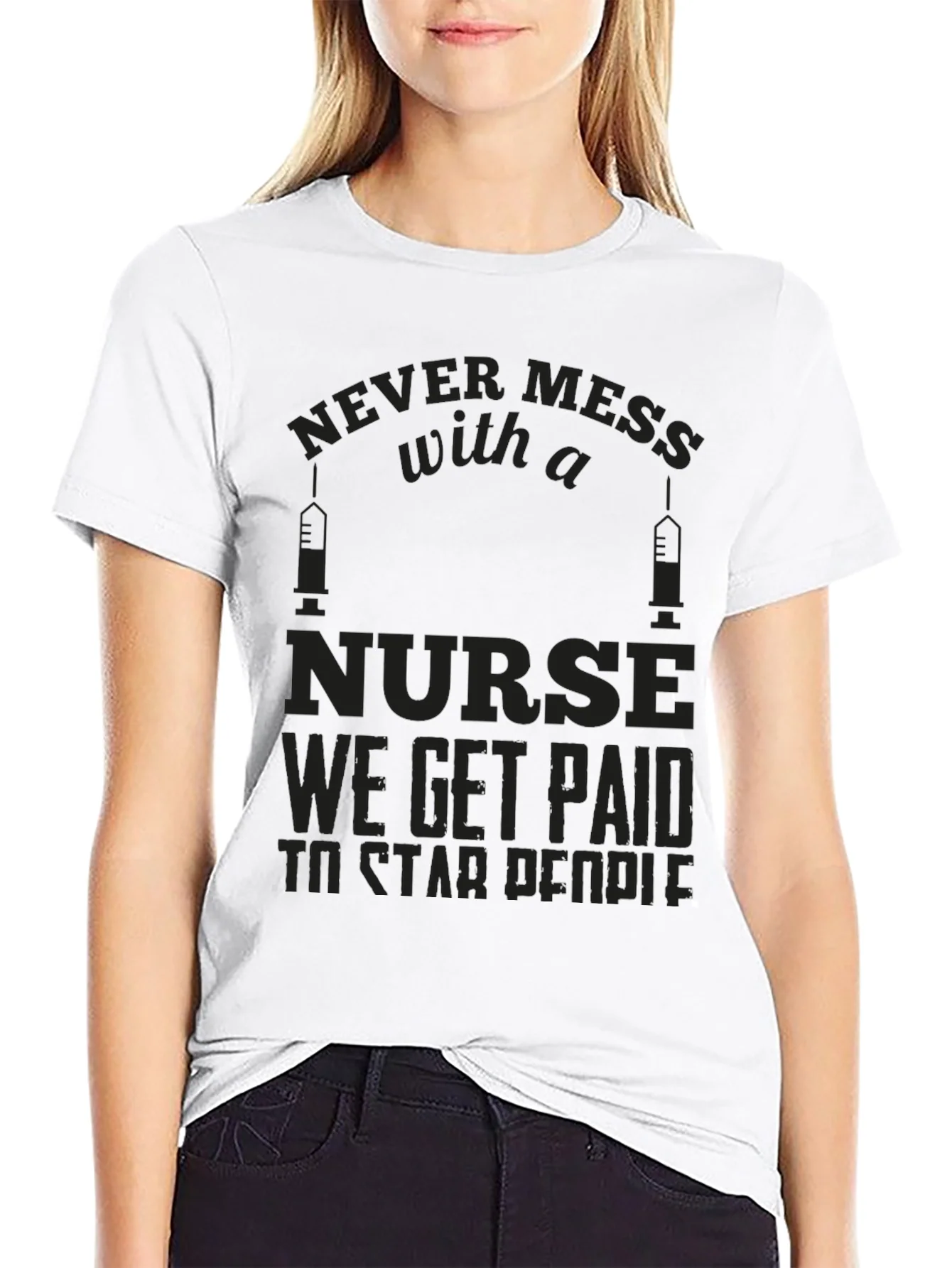 Rebbecca Never Mess with a Nurse Graphic T-Shirt