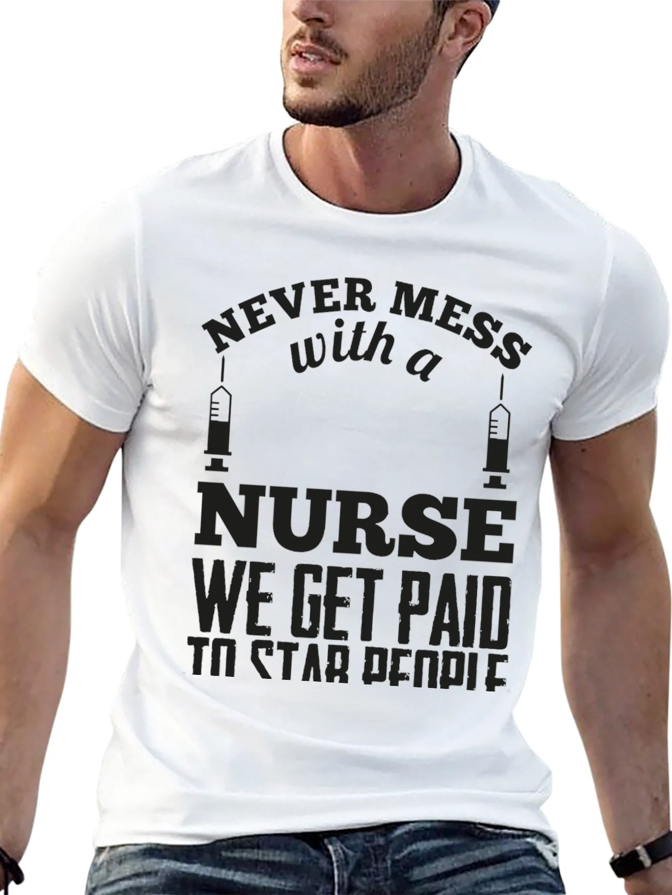 Rebbecca Never Mess with a Nurse Graphic T-Shirt