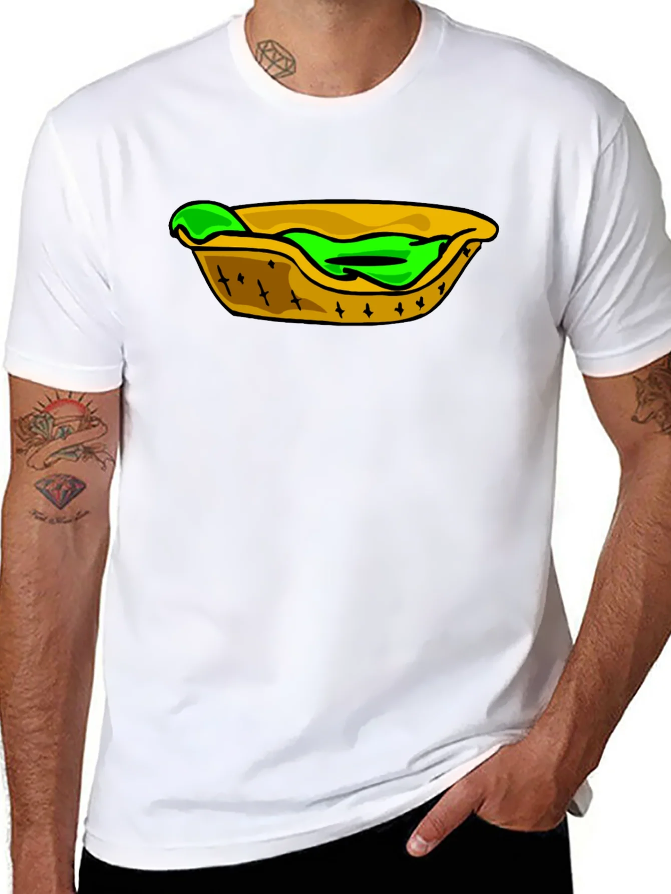 Camiseta Negra con Dise?o de Comida Mexicana