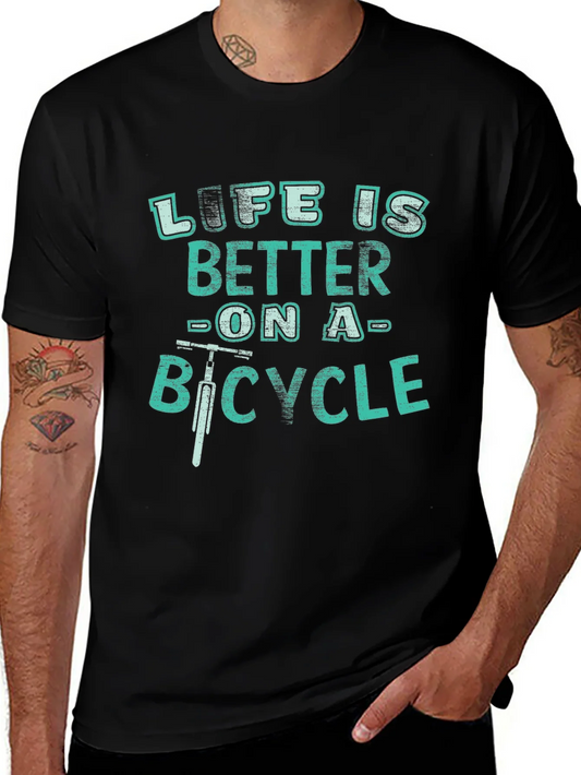 Camiseta Negra Life is Better on a Bicycle