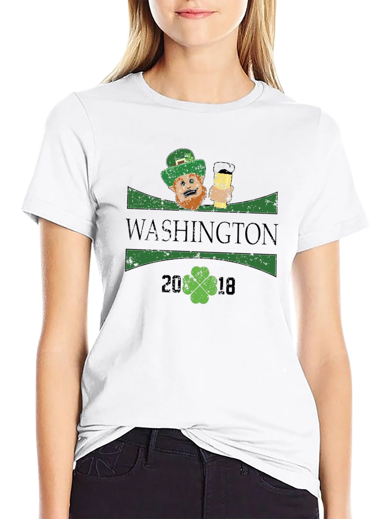 Camiseta Negra Estilo San Patricio - Washington 2018