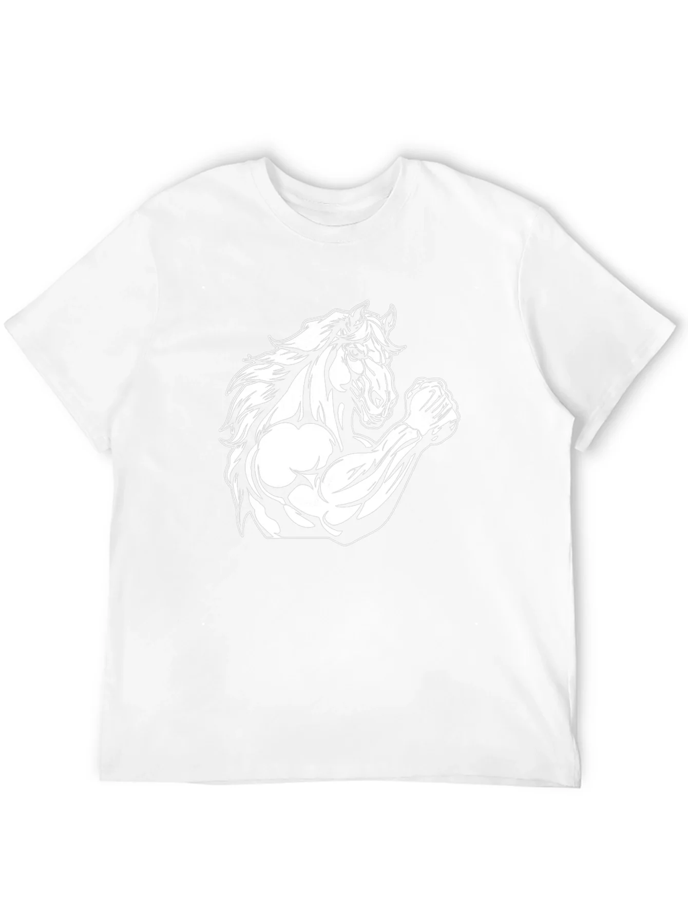 Camiseta Negra con Dise?o de Caballo Musculoso