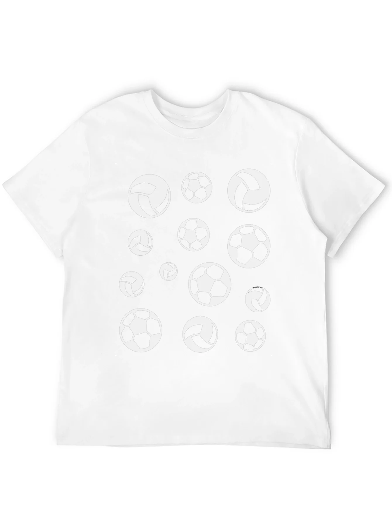 Camiseta Negra Estampado Balones Deportivos