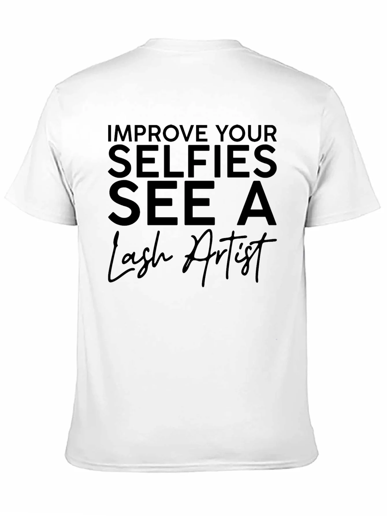 Camiseta Negra Selfies para Amantes de las Pesta?as