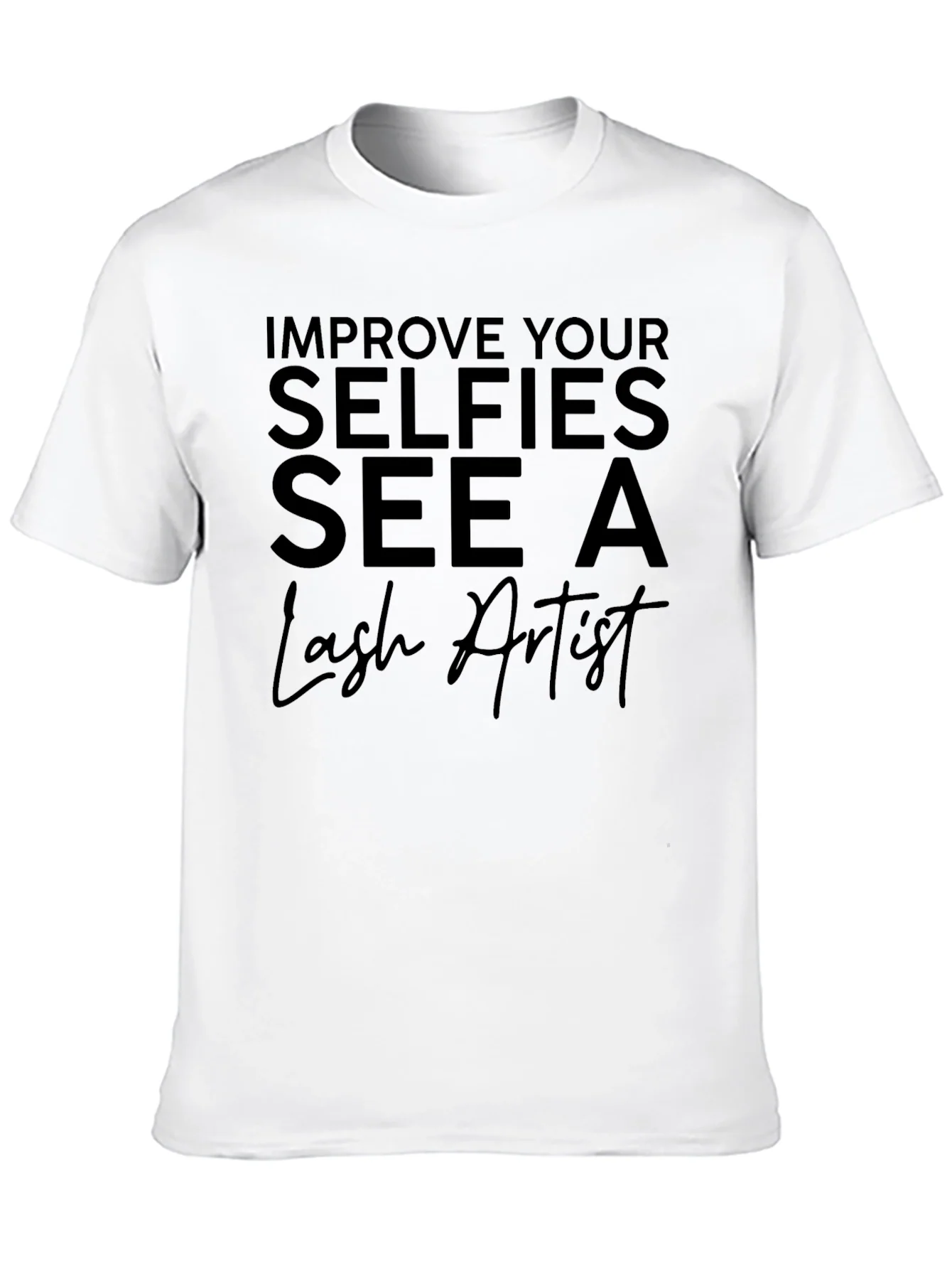 Camiseta Negra Selfies para Amantes de las Pesta?as