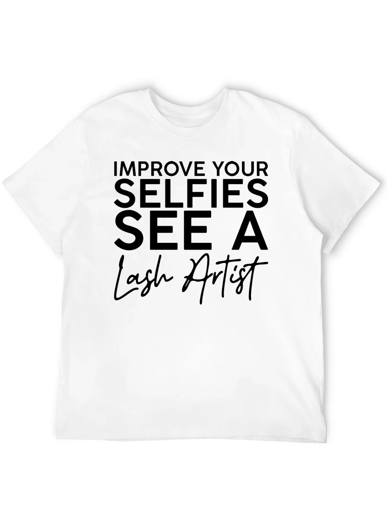 Camiseta Negra Selfies para Amantes de las Pesta?as