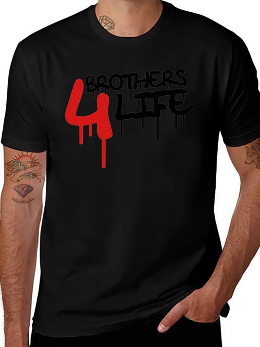 Rebbecca Brothers 4 Life Graphic Tee - Black Crew Neck T-Shirt