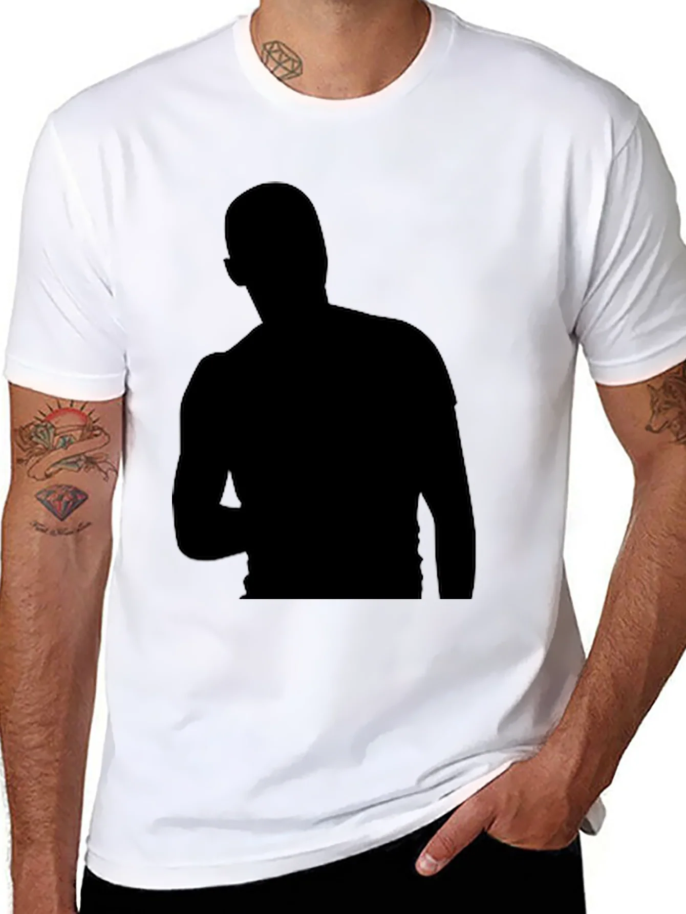 Rebbecca Mens Black Silhouette Graphic T-Shirt