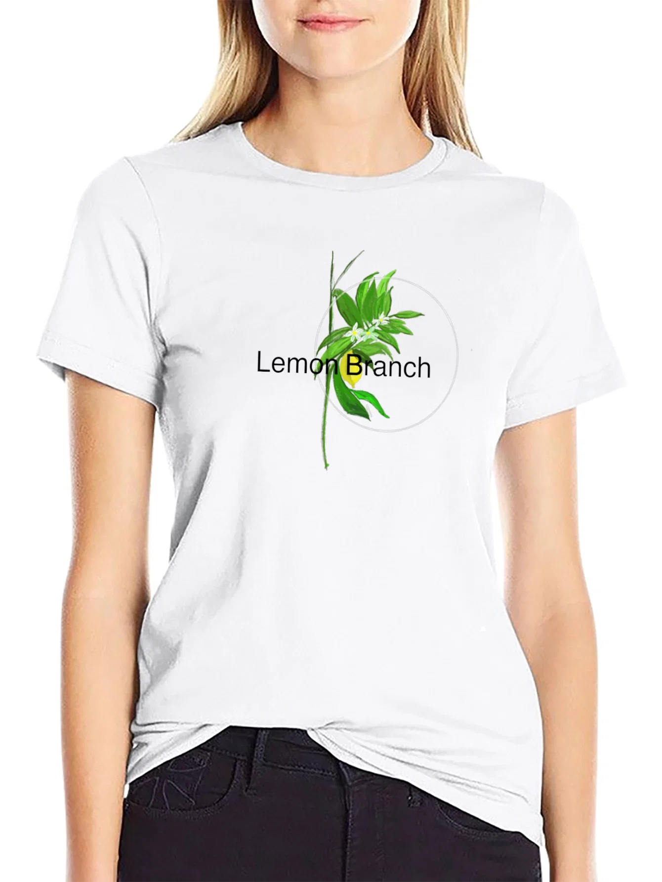 Rebbecca Lemon Branch Graphic Tee - Stylish Black T-Shirt