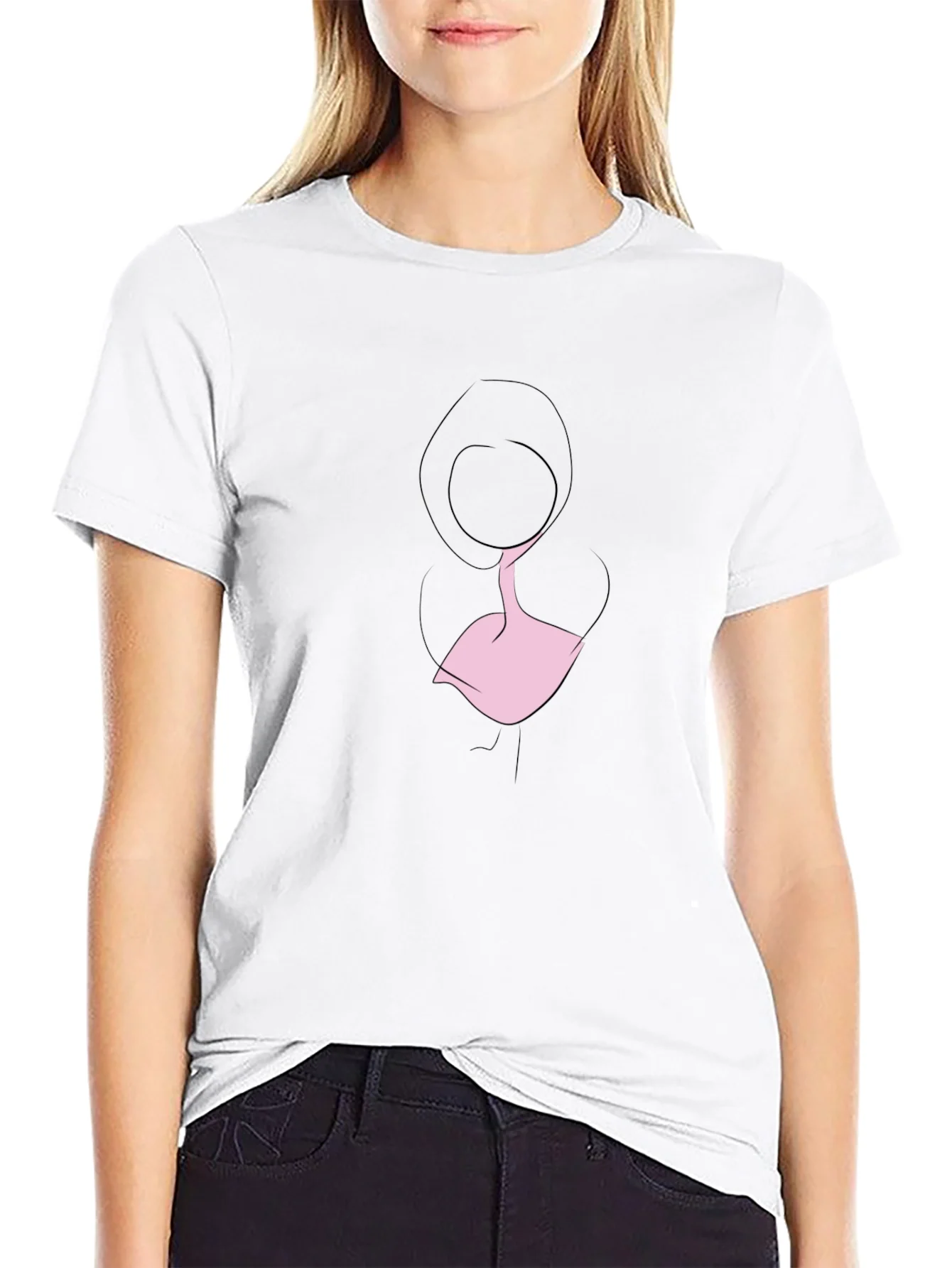 Rebbecca Minimalist Woman Silhouette Black T-Shirt