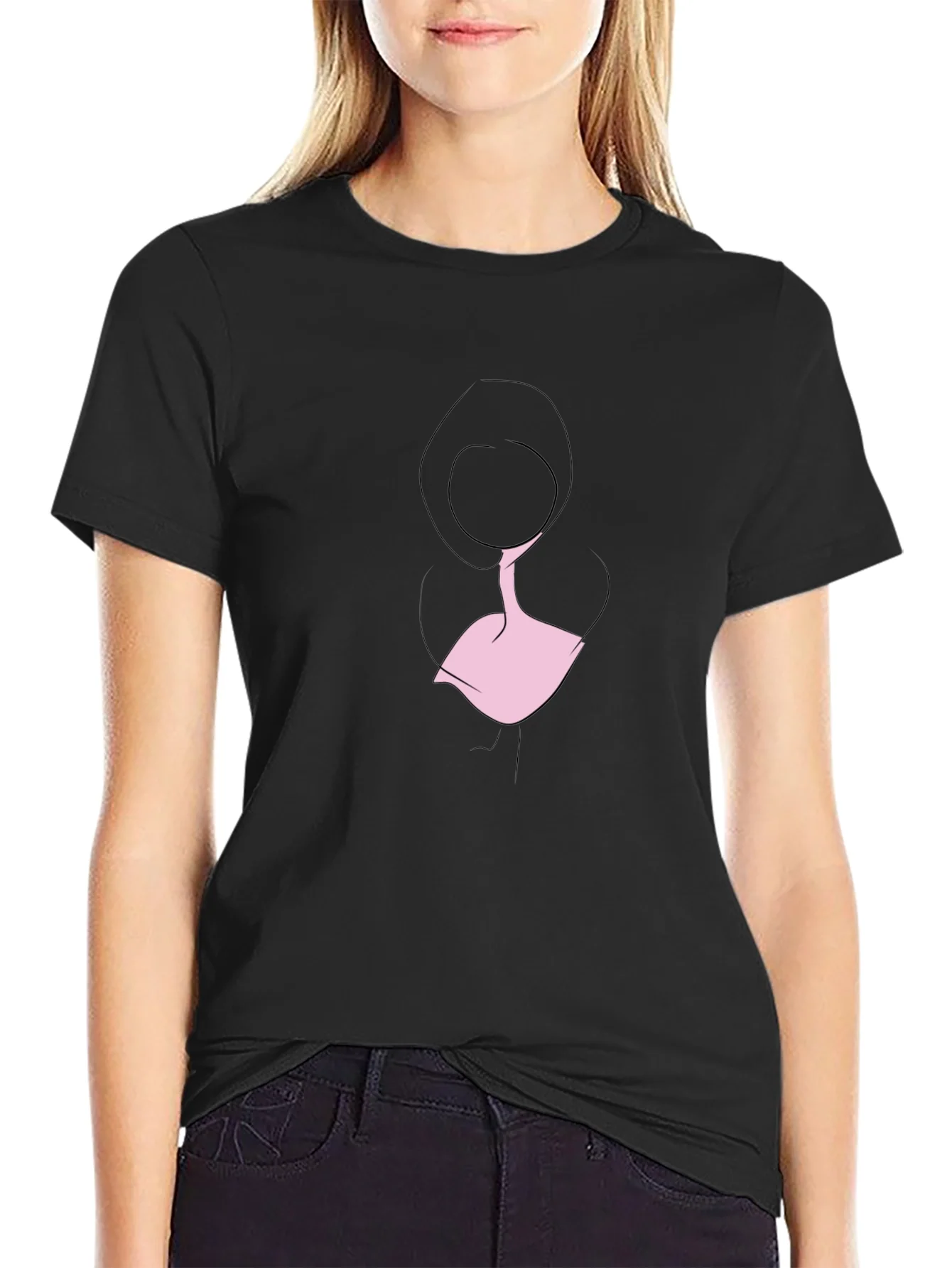 Rebbecca Minimalist Woman Silhouette Black T-Shirt