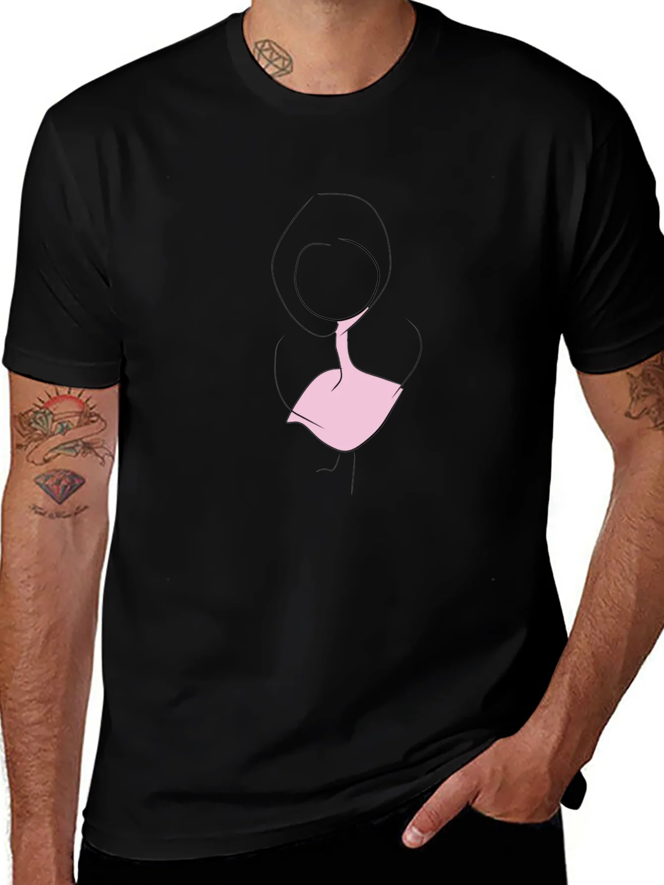 Rebbecca Minimalist Woman Silhouette Black T-Shirt