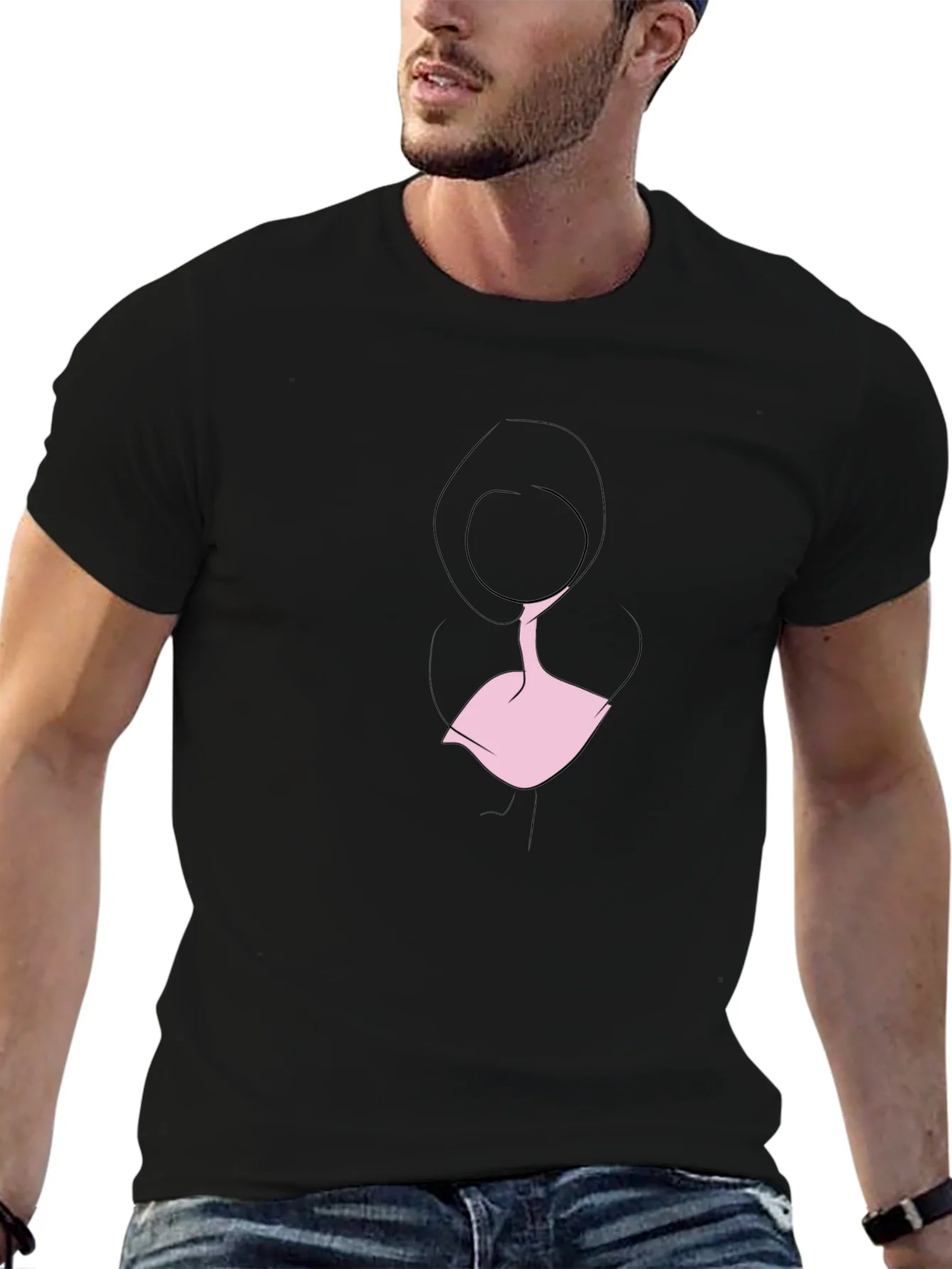 Rebbecca Minimalist Woman Silhouette Black T-Shirt