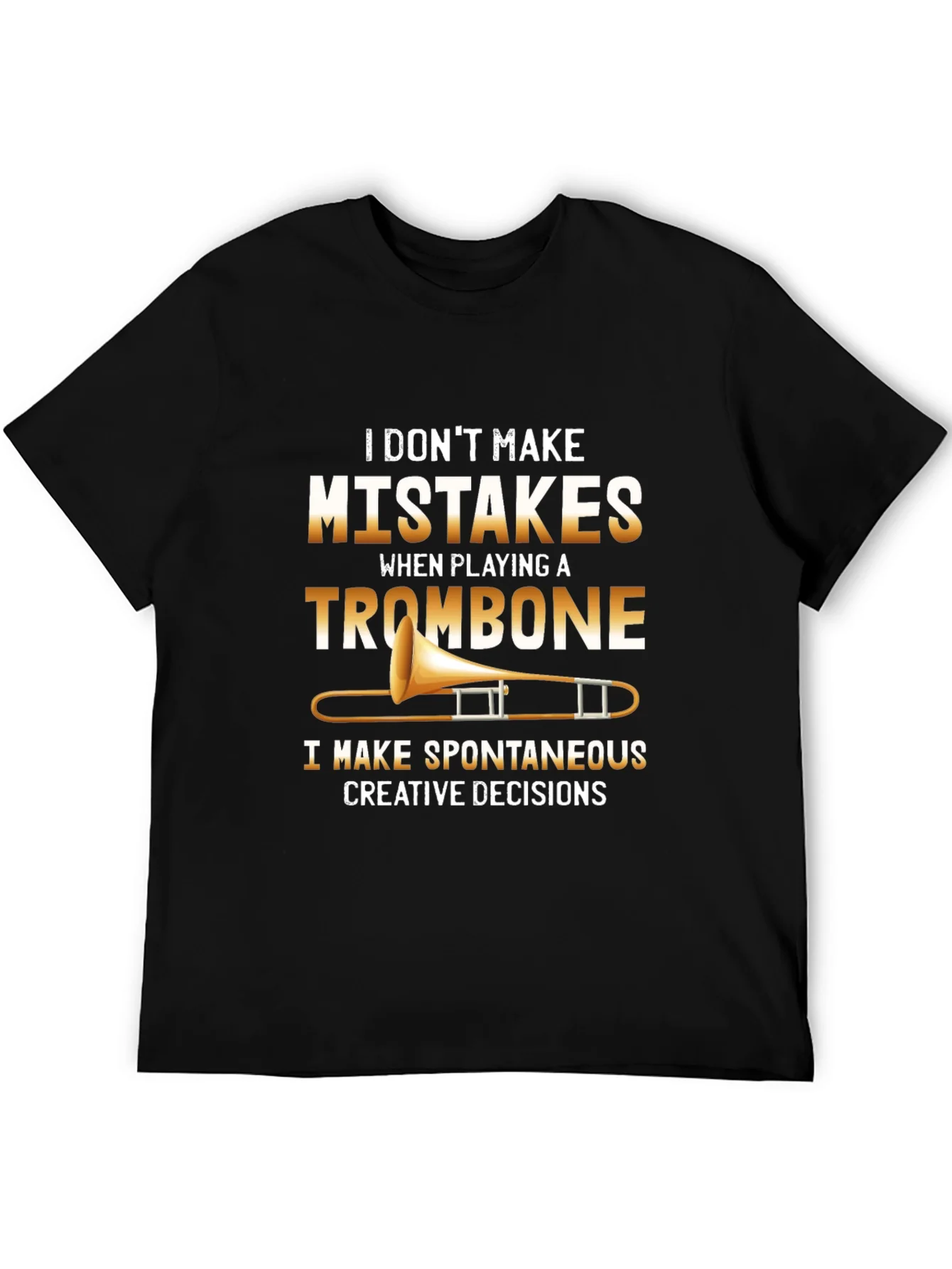 Camiseta Negra con Dise?o de Tromb¨®n y Frase Creativa