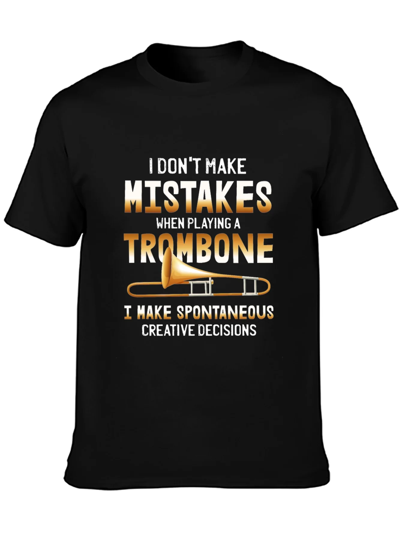 Camiseta Negra con Dise?o de Tromb¨®n y Frase Creativa
