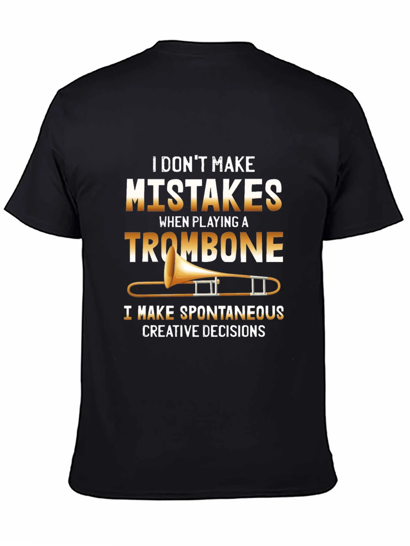 Camiseta Negra con Dise?o de Tromb¨®n y Frase Creativa
