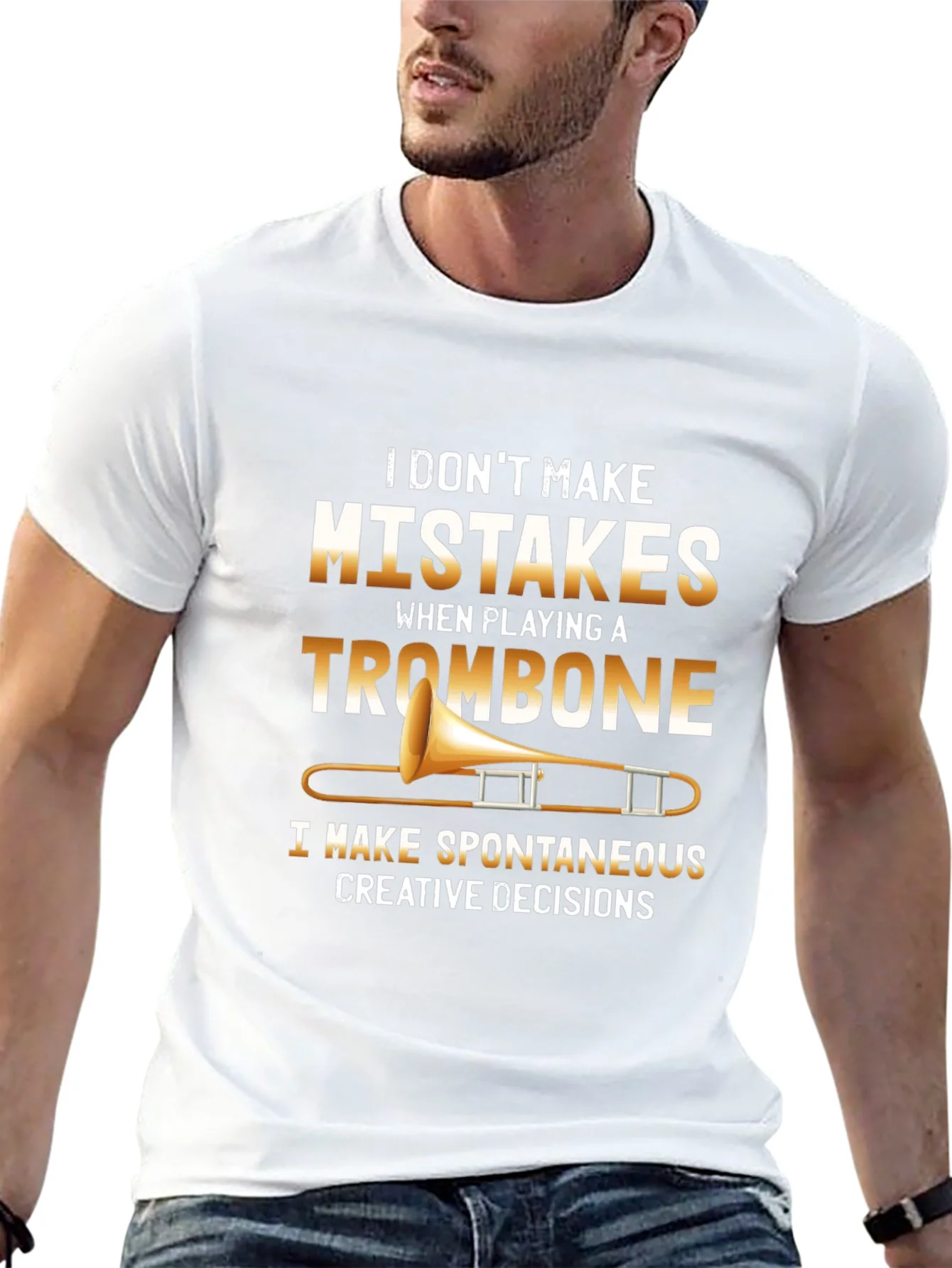 Camiseta Negra con Dise?o de Tromb¨®n y Frase Creativa